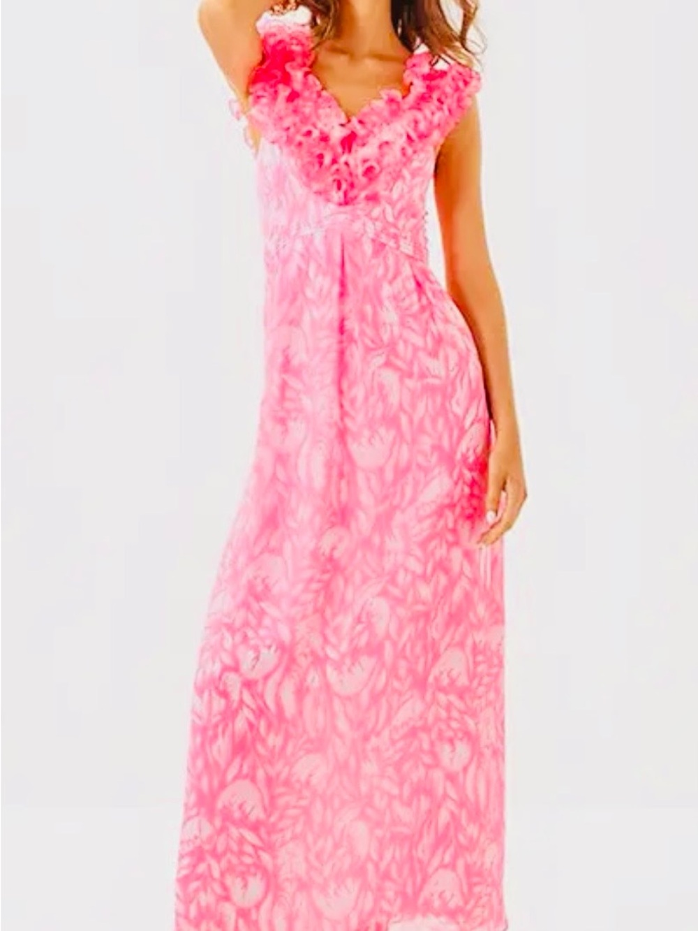 NWT Lilly Pulitzer Amber Maxi Dress in Rousseau Pink Tulip To Tango